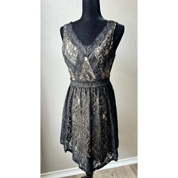 Dresses | Black Lace Dress With Nude Lining | Poshmark Dresses | Black Lace Dress With Nude Lining | Poshmark